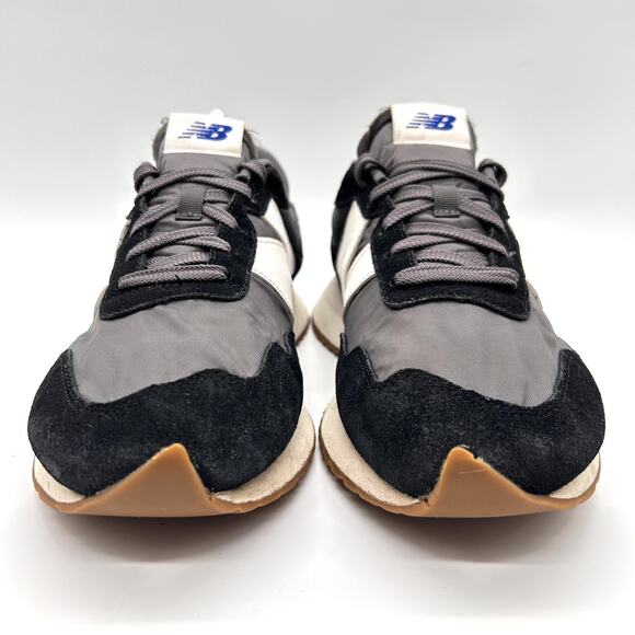 New Balance 237 Shoes Mens Size 9 Black White Suede Nylon Retro Running MS237GA - Picture 2 of 10
